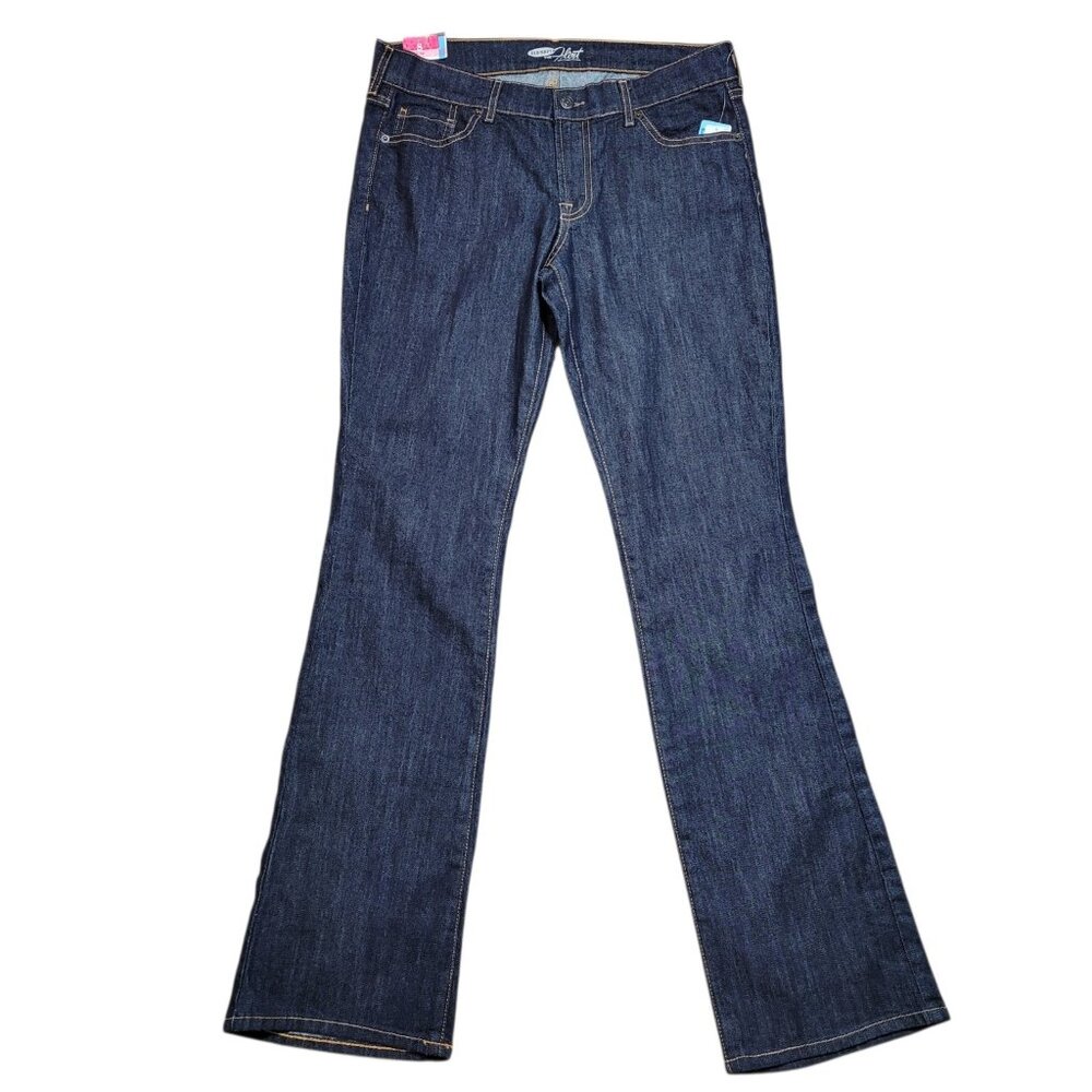 Vintage Old Navy The Flirt Boot-Cut Jeans Dark Blue Sz 8 Long NWT Mid Rise